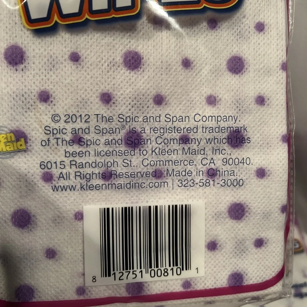 Spic And Span Lavender Cleaning Wipes Multi-Purpose REUSEABLE - 2 pks = 12 Wipes